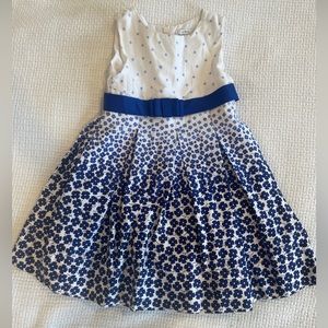 Mayoral Chic Toddler Girl Blue Floral Pleated Formal Dress Size 3